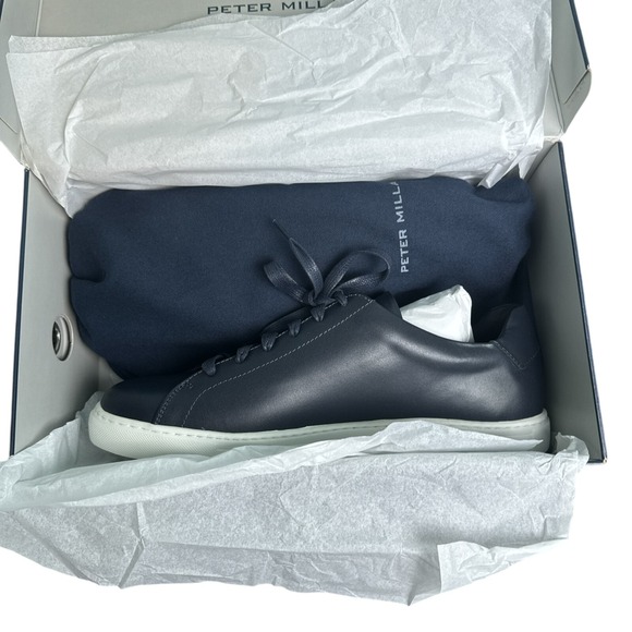 Peter Millar Vantage Lite Sneakers Navy Mens 10 Golf Casual‎ Shoes New In Box - Picture 11 of 13